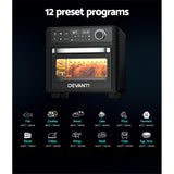 Devanti 15L Digital Air Fryer Oven with LCD Touch Control