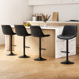 Artiss 4x Bar Stools Gas Lift Vintage Leather Black