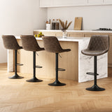 Artiss 4x Bar Stools Gas Lift Vintage Leather Brown