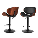 Artiss 4x Bar Stools Gas Lift Leather Padded Black