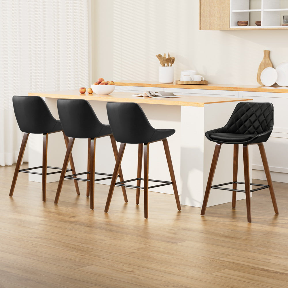 Artiss 4x Bar Stools PU Seat Wooden