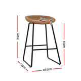 Artiss 4x Bar Stools Kitchen Dining Chairs Counter Stool PU Leather Metal Brown