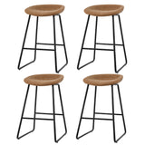 Artiss 4x Bar Stools Kitchen Dining Chairs Counter Stool PU Leather Metal Brown