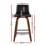 Artiss 4x Bar Stools Swivel Leather Padded Wooden