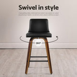 Artiss 4x Bar Stools Swivel Leather Padded Wooden