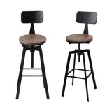 Artiss 4x Bar Stools Kitchen Dining Chairs Adjustable Wood Stool w/Backrest