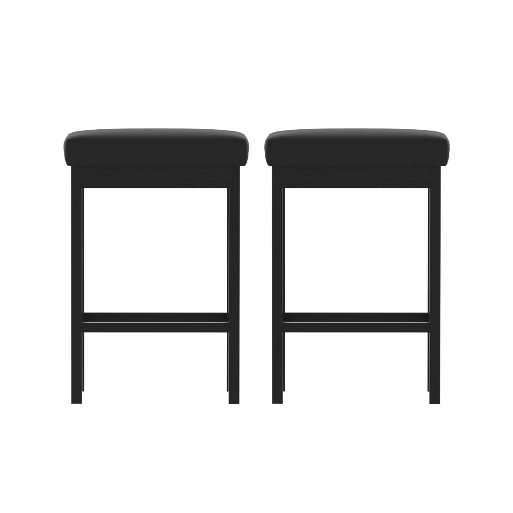 2x Artiss Metal Bar Stools PU Seat Dining Counter Chairs