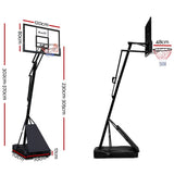 Everfit 3.05M Basketball Hoop Stand System Adjustable Height Portable Black Pro - Front View