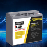 Giantz AGM Deep Cycle Battery 12V 25Ah Box Portable Solar Caravan Camping - Close-Up Angle