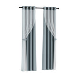 Artiss Light Grey Thermal Insulated Blockout Curtains - 132x213cm (2 Panels)