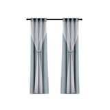 Artiss Light Grey Thermal Insulated Blockout Curtains - 132x213cm (2 Panels)