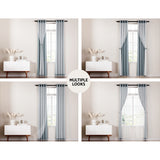 Artiss Light Grey Thermal Insulated Blockout Curtains - 132x213cm (2 Panels)