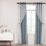 Artiss Light Grey Thermal Insulated Blockout Curtains - 132x213cm (2 Panels)