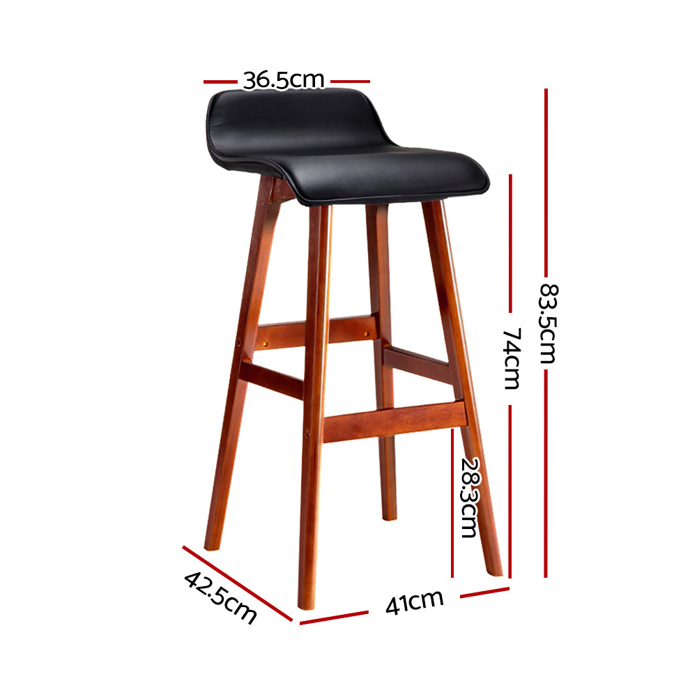 Artiss 4x Bar Stools Wooden Stool Black