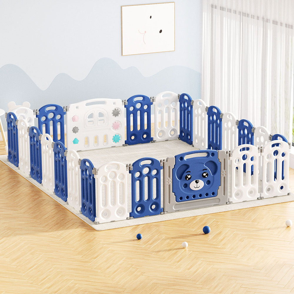 Keezi Kids Baby Playpen 24 Panels Safety Gate Toddler Fence Barrier Play Game