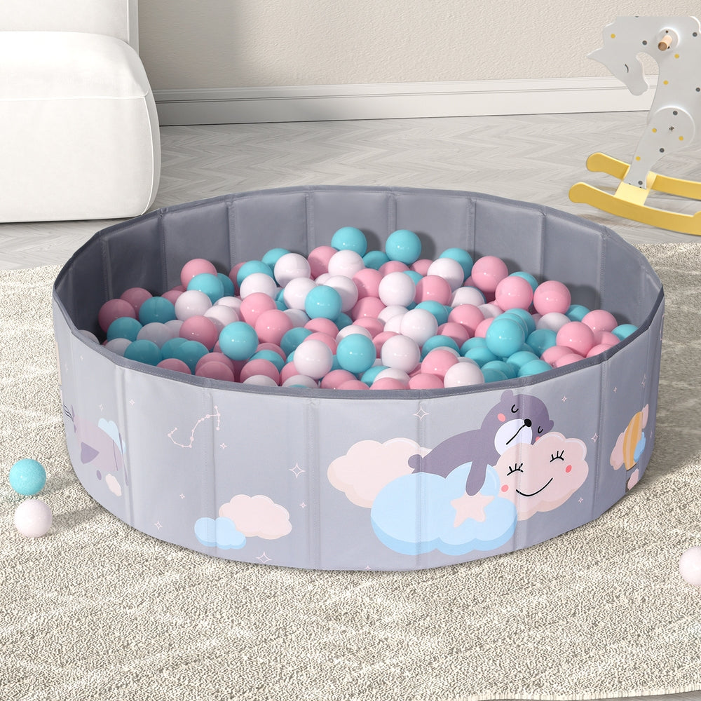 Keezi Foldable Ball Pool for Kids - Portable Toddler Playhouse with Storage Bag