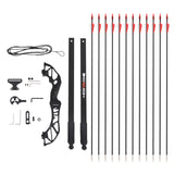 Beginner's Recurve Takedown Archery Set - 55lbs Bow and 12 Fiberglass Arrows in Red