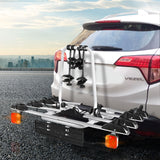 Giantz 4 Bicycle Bike Carrier Rack Car Towbar Hitch Ball Mount Tail light Silver - Close-Up Angle