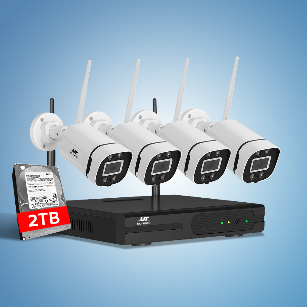 8-Channel UL-TECH Wireless 3MP CCTV Security System with 4 Cameras and 2TB Storage