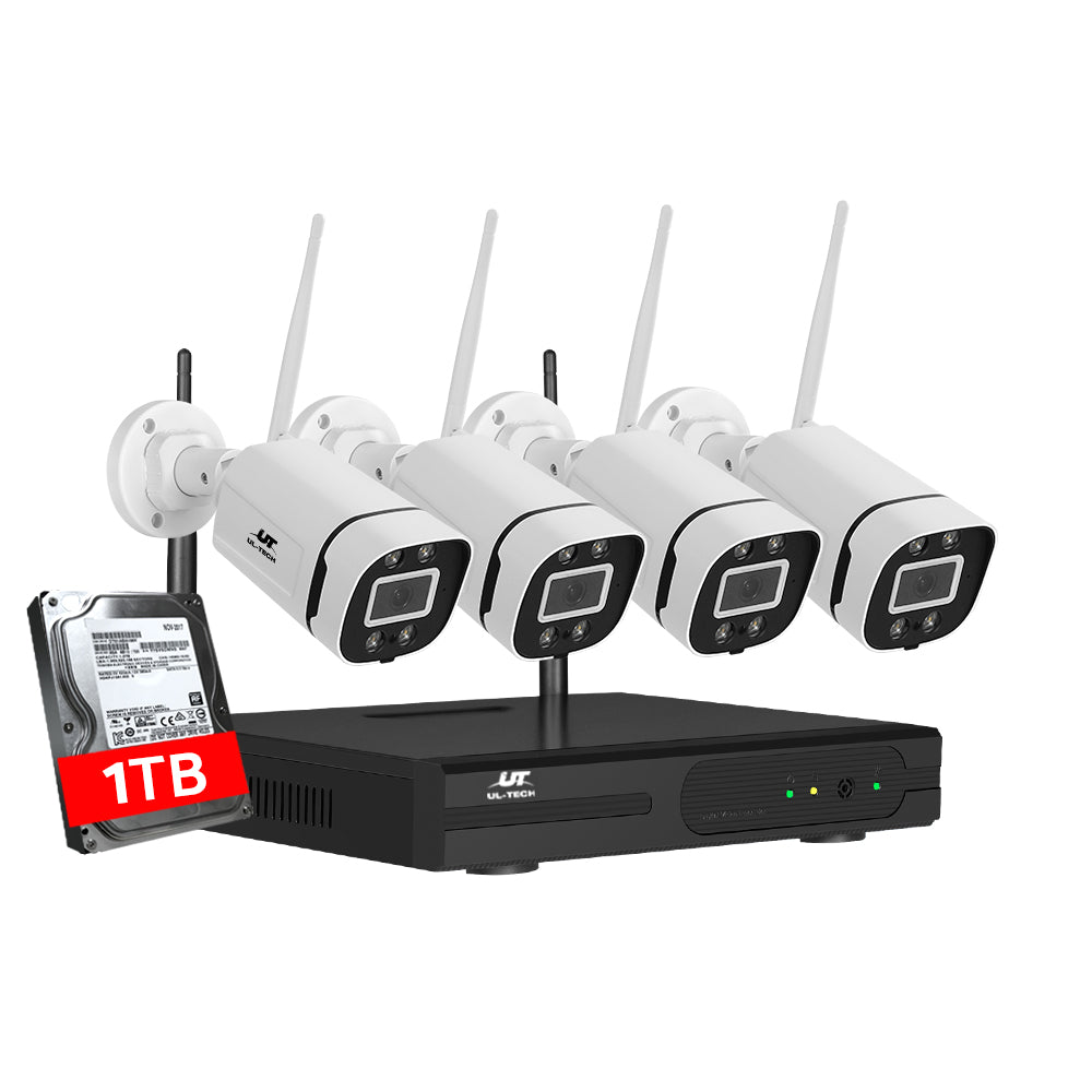 UL-Tech 8-Channel Wireless Security Camera System with 4x 3MP Cameras and 1TB Storage