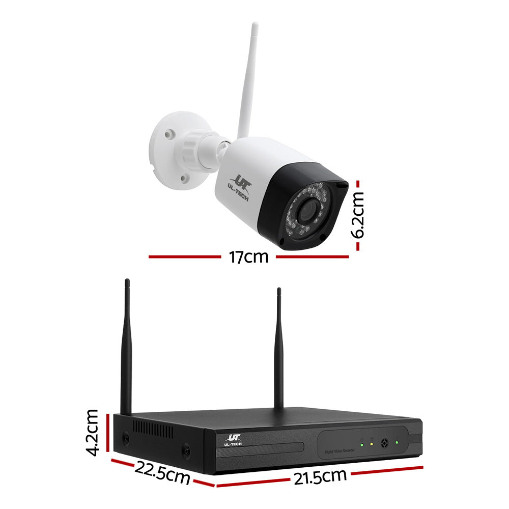 UL-tech 3MP 8-Channel Wireless CCTV System with Four Cameras