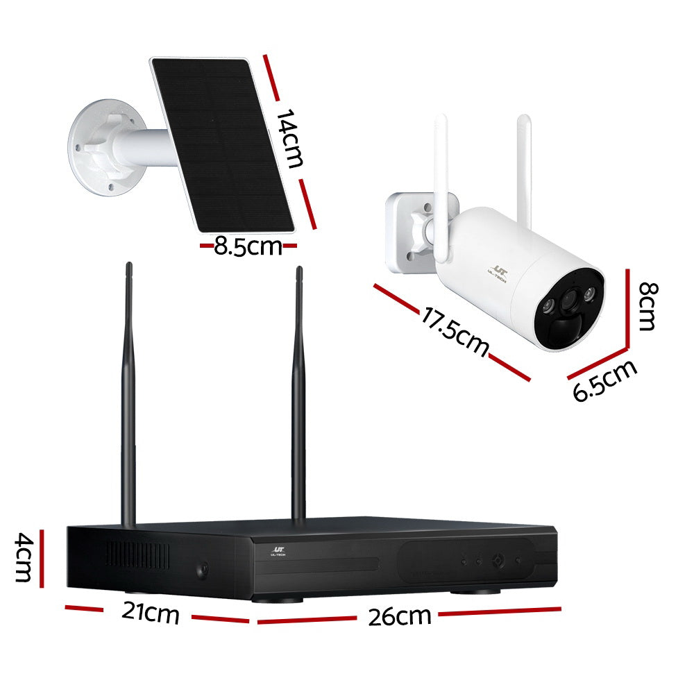 4MP UL-Tech Solar-Powered Wireless CCTV Security Camera System with 8CH NVR