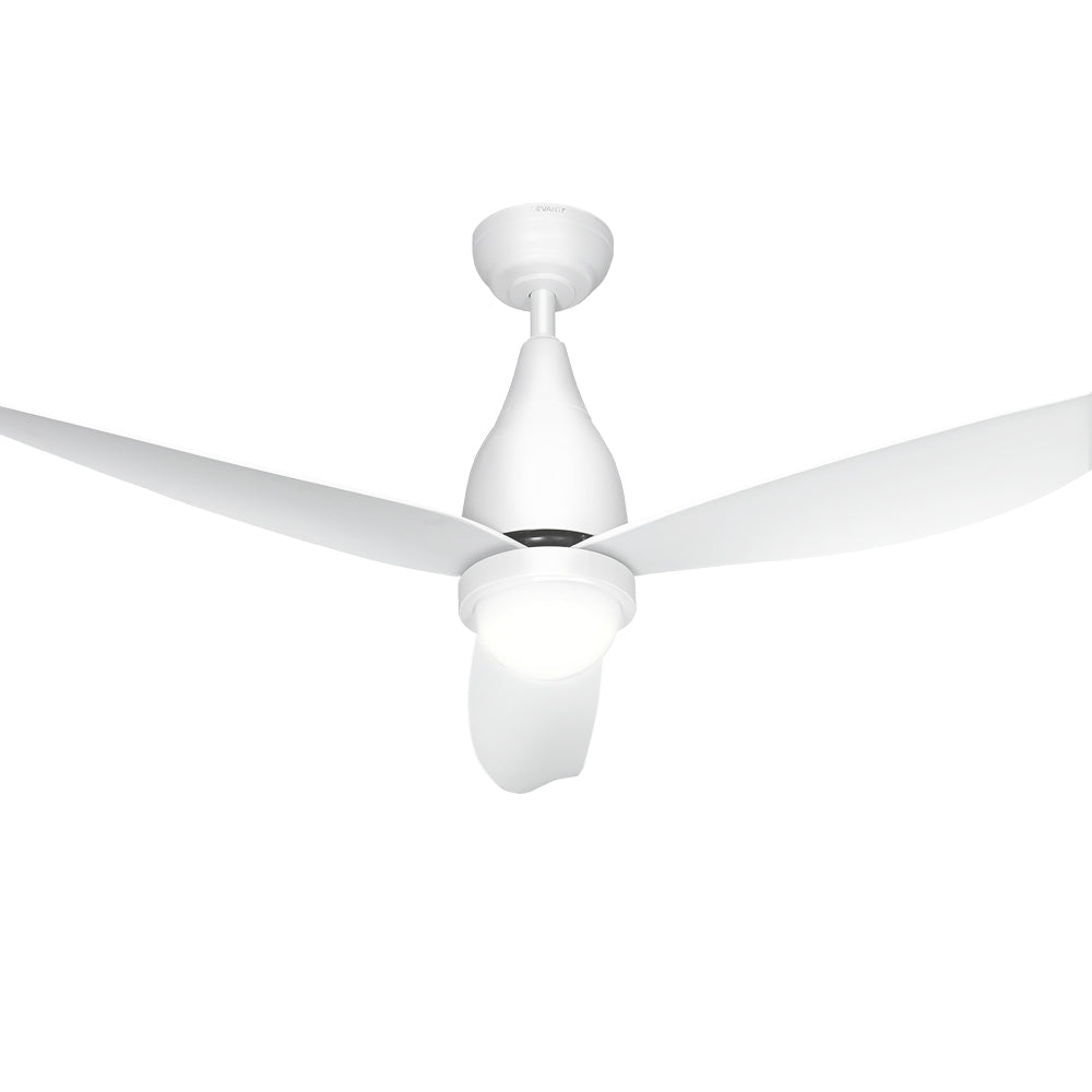 Devanti 52-Inch DC Motor Ceiling Fan with LED Light and Remote Control - White