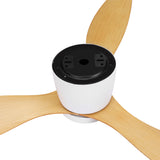 Devanti 52-Inch DC Motor Ceiling Fan with LED Light and Remote Control - Light Wood Finish