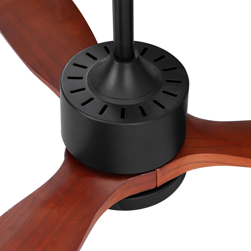 Devanti 52'' Dark Wood Ceiling Fan with LED Light and Remote Control - 3 Blade Design