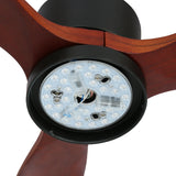 Devanti 52'' Dark Wood Ceiling Fan with LED Light and Remote Control - 3 Blade Design