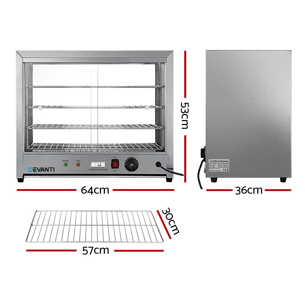 Devanti Commercial Food Warmer Hot Display Showcase Cabinet 64cm