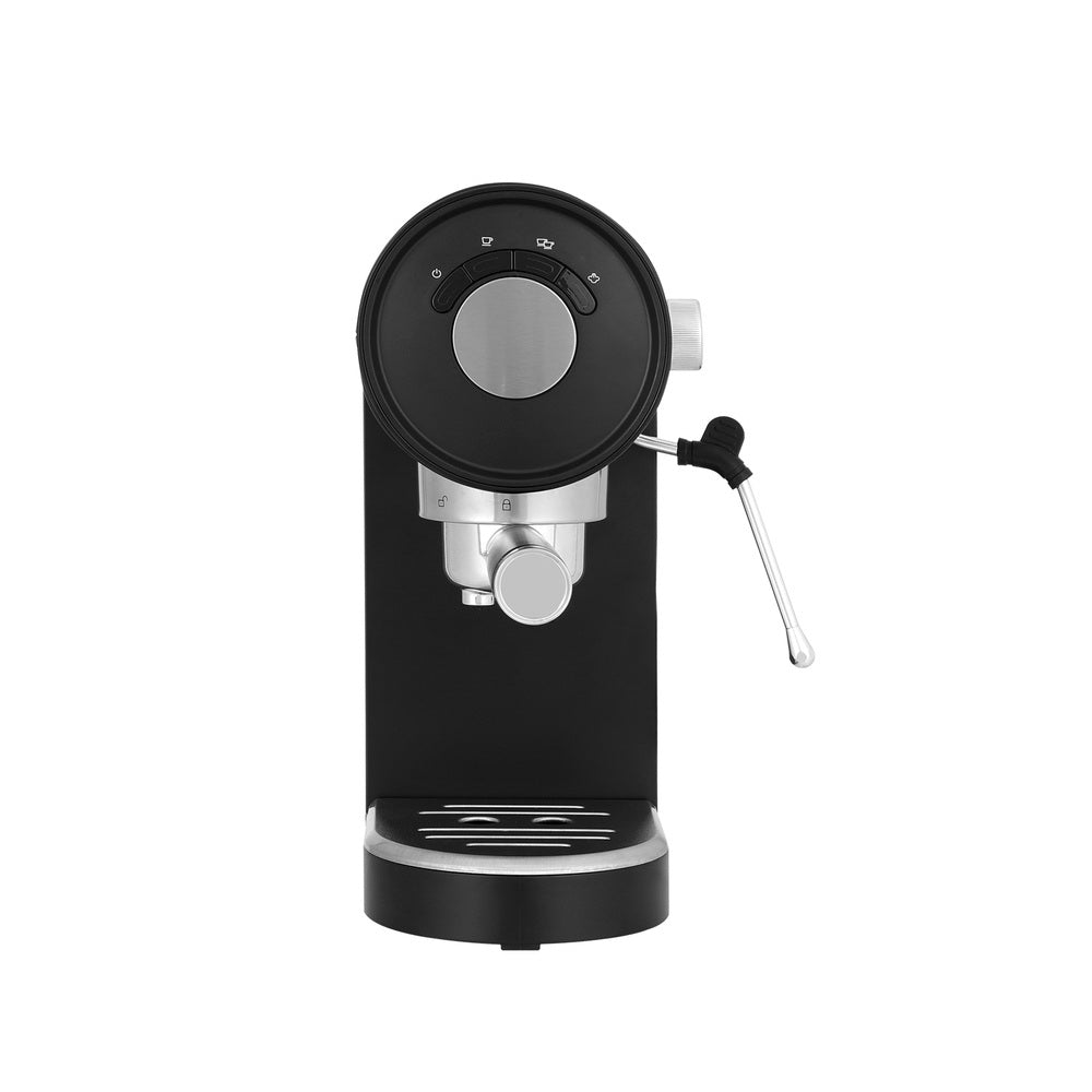 Devanti 20 Bar Espresso Coffee Maker - Sleek Black Design