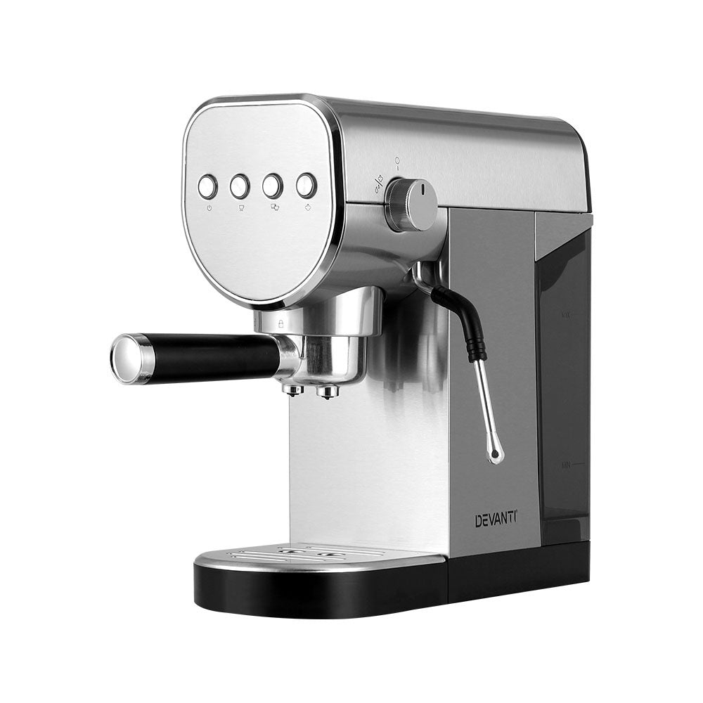 Devanti 20-Bar Espresso Coffee Maker with Milk Frothing Function