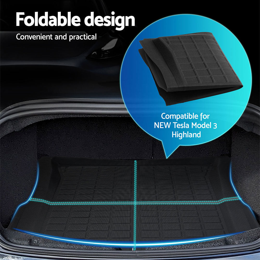 Weisshorn Premium Waterproof Boot Liners for 2024 Tesla Model 3 Highland - Rear and Frunk Mats