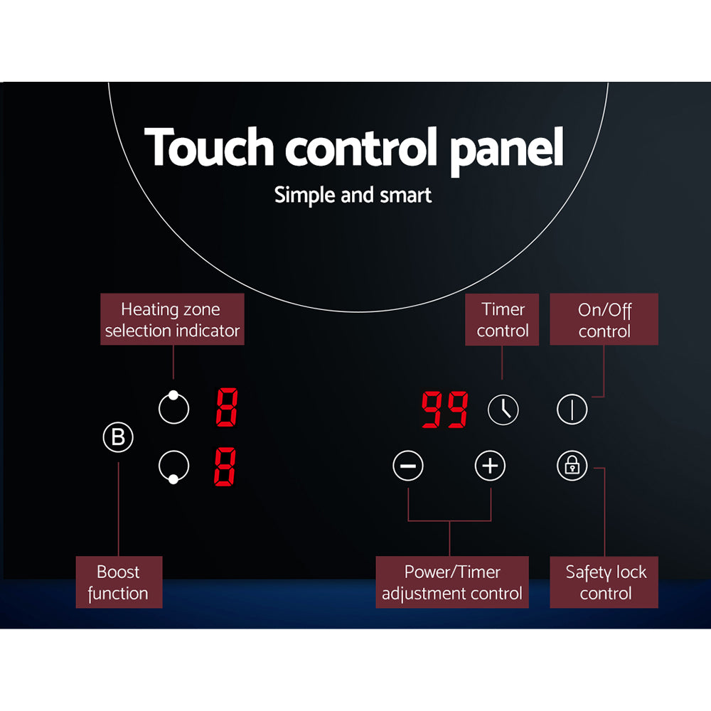 Devanti 30cm High-Efficiency Induction Cooktop with Touch Controls