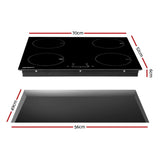 Devanti 70cm Ceramic Induction Cooktop with 4 Zones and 7000W Power Boost