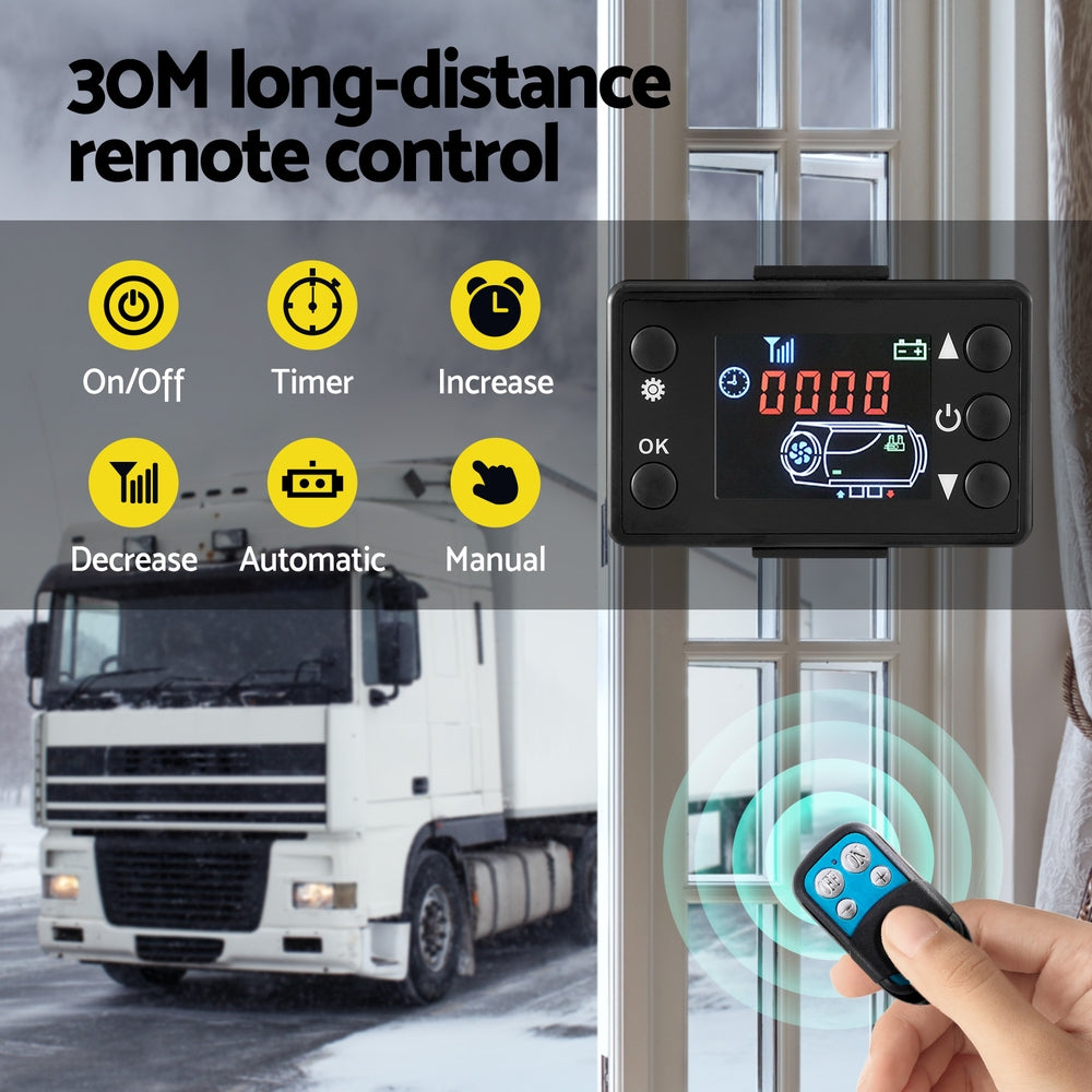 Portable 5KW Diesel Air Heater with Remote Control and LCD for RVs, Buses, and Indoor Use