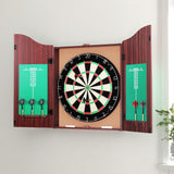 Deluxe 18" Dartboard Set with Steel Darts and Elegant Wooden Cabinet for Game Nights