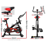 Everfit Spin Bike Exercise Bike Flywheel Cycling Home Gym Fitness 120kg - Front View