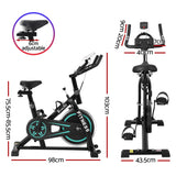 Everfit Spin Bike Exercise Bike 10kg Flywheel Fitness Home Gym 150kg capacity - Front View