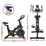 Everfit Spin Bike Exercise Bike Cardio Gym Bluetooth APP Connectable - Front View