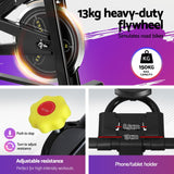 Everfit Spin Bike Exercise Bike Cardio Gym Bluetooth APP Connectable - Rear View