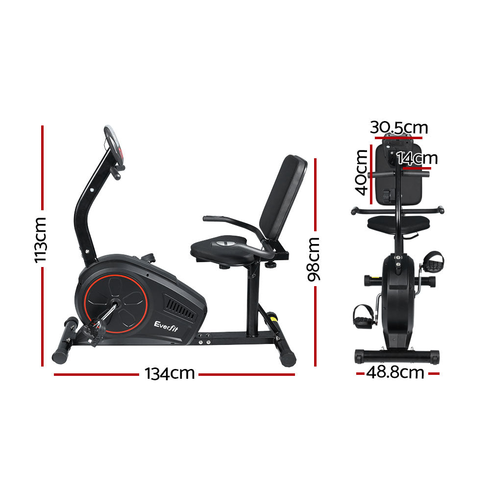 Everfit Exercise Bike Magnetic Recumbent Indoor Cycling Home Gym Cardio 8 Level