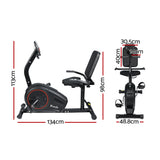 Everfit Exercise Bike Magnetic Recumbent Indoor Cycling Home Gym Cardio 8 Level - Front View