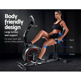 Everfit Exercise Bike Magnetic Recumbent Indoor Cycling Home Gym Cardio 8 Level - Side View