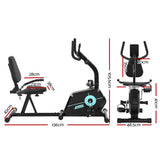 Everfit Exercise Bike Magnetic Recumbent Indoor Cycling Home Gym Cardio 120kg - Front View