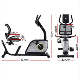 Everfit Recumbent Exercise Bike Magnetic Cycling Mesh Chair 120kg Loading - Front View