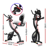 Everfit Folding Exercise Bike Magnetic X-Bike Indoor Cycling Resistance Rope - Front View