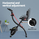 Everfit Folding Exercise Bike Magnetic X-Bike Indoor Cycling Resistance Rope - Top-Down View