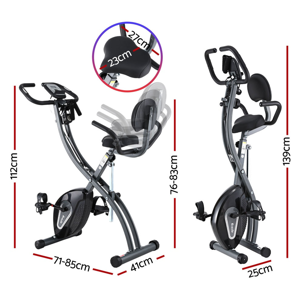 Everfit Folding Exercise Bike Magnetic X-Bike Aerobic Trainer Indoor Cycling